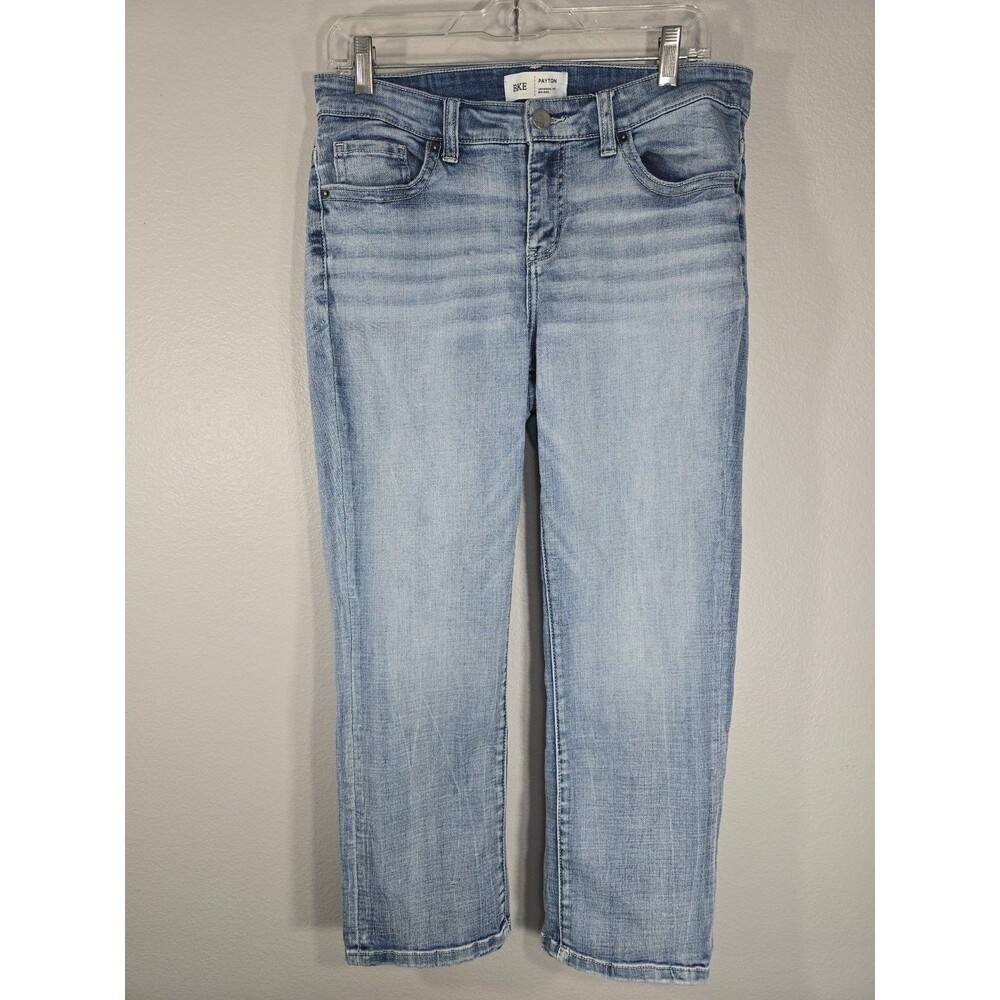 BKE Women's Payton Universal Fit Mid-Rise Capri Size 29 Medium Wash Crops BL